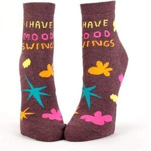 NWT SOCKS Blue Q I HAVE MOOD SWINGS New fun gift